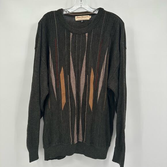 Norm Thompson Mens 3D Knit Sweater SIze‎ XL Wool Blend Grandpa Textured Cozy - Picture 1 of 10